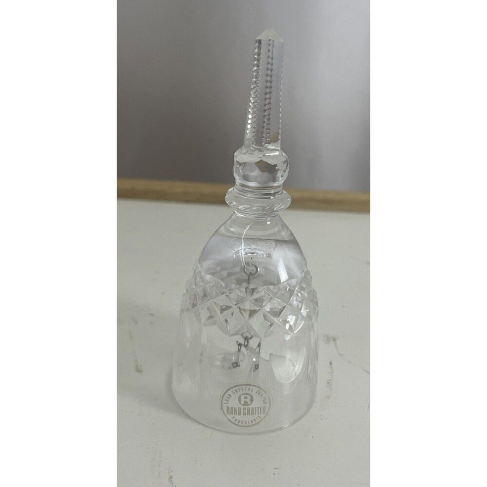Vintage Rogaska & Teklarna Boriskidrick Yougoslavia Crystal Dinner Bell 5”tall